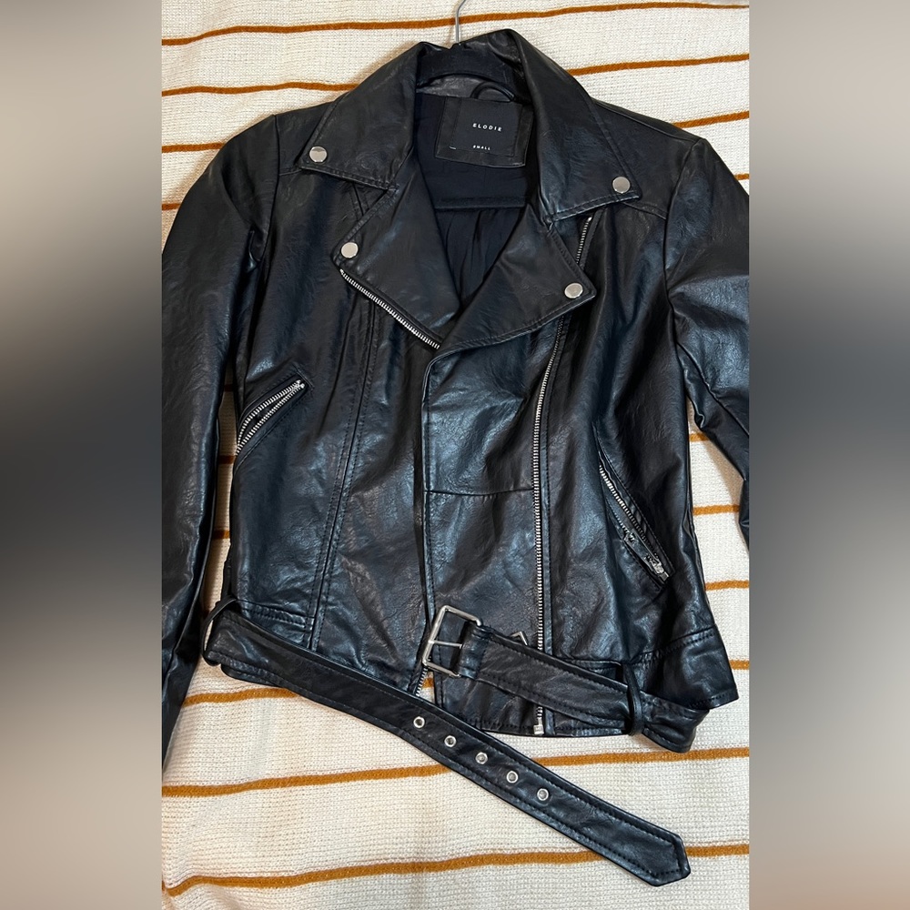 Faux Leather Jacket (Black) | Size Small
